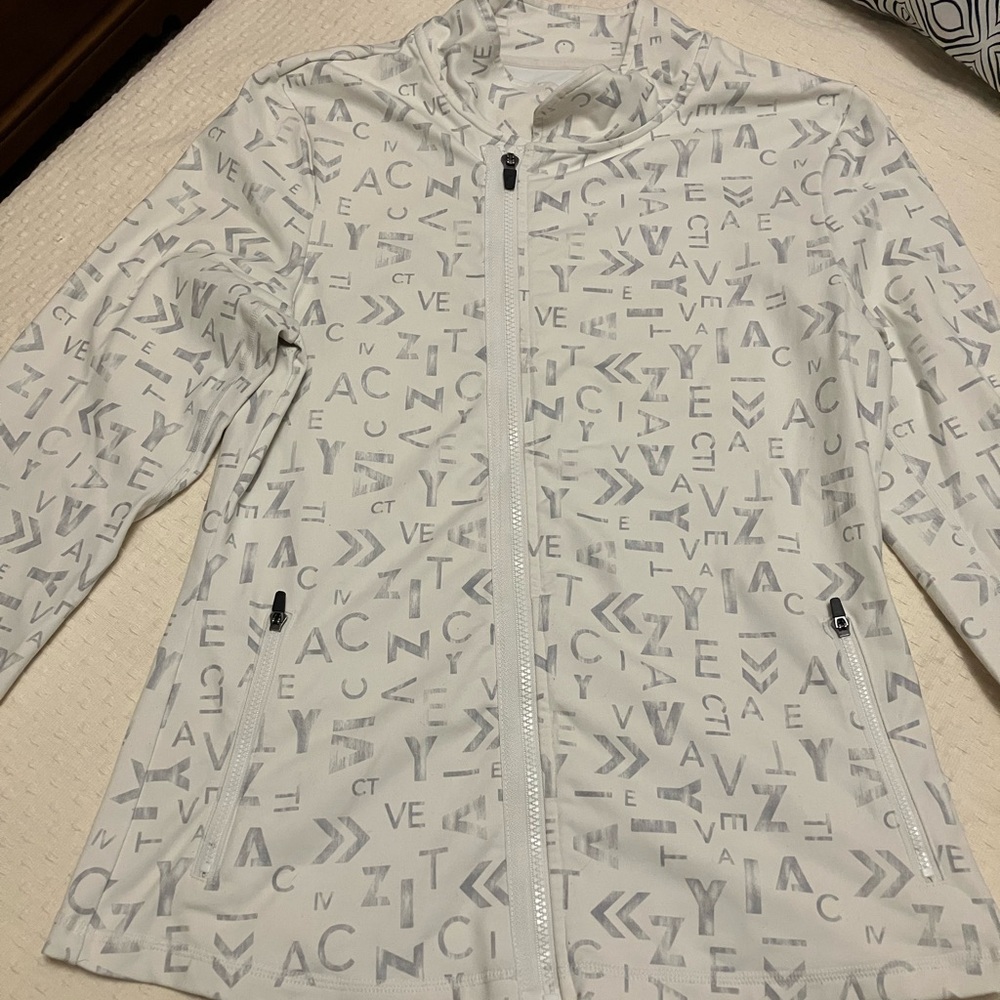ZYIA‎ Activewear Jacket XL Off White and Gray pattern